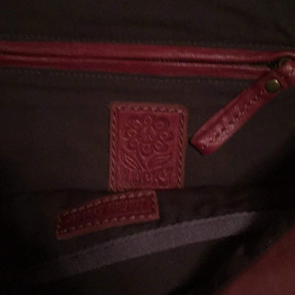 Lucky Brand burgundy leather satchel bag